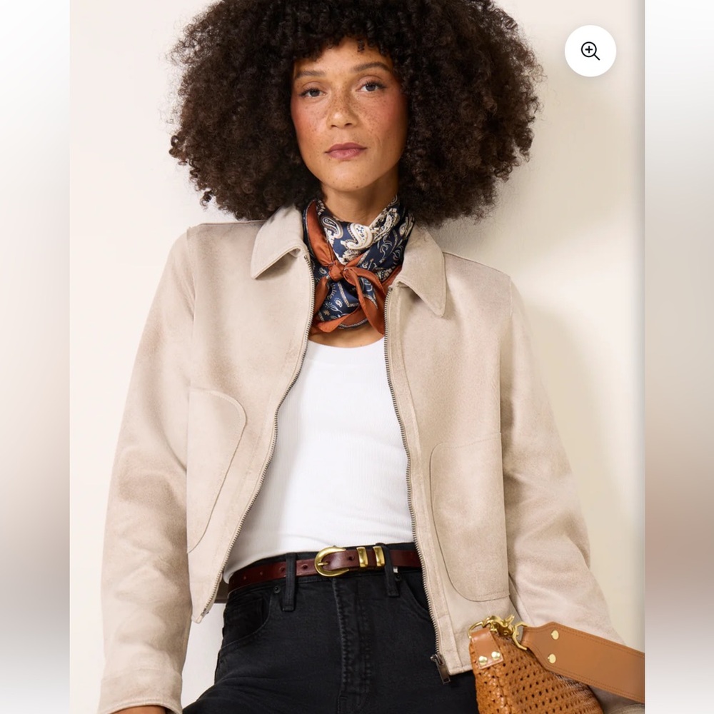 Evereve Cream Mack Zip Jacket